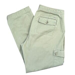 A1 L.L. Bean Olive Green Cargo Pants Favorite Fit Utility Pockets Size 12